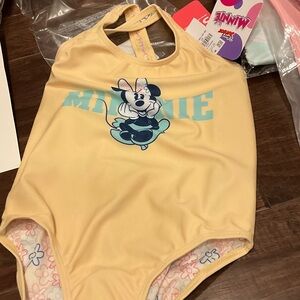 Old Navy Disney Minnie Mouse Floral Yellow Swimsuit